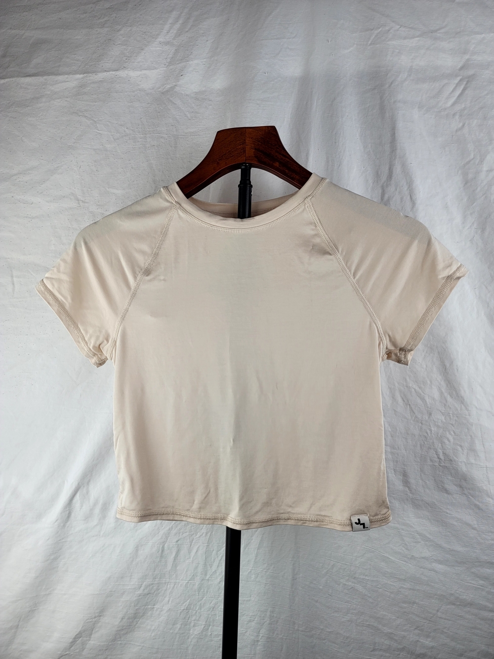 JoyLab Cream Short Sleeve Crop Tee